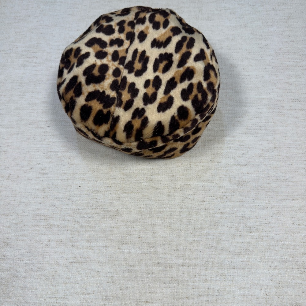 Unbranded Pillbox Hat Leopard Print Faux Fur Brown